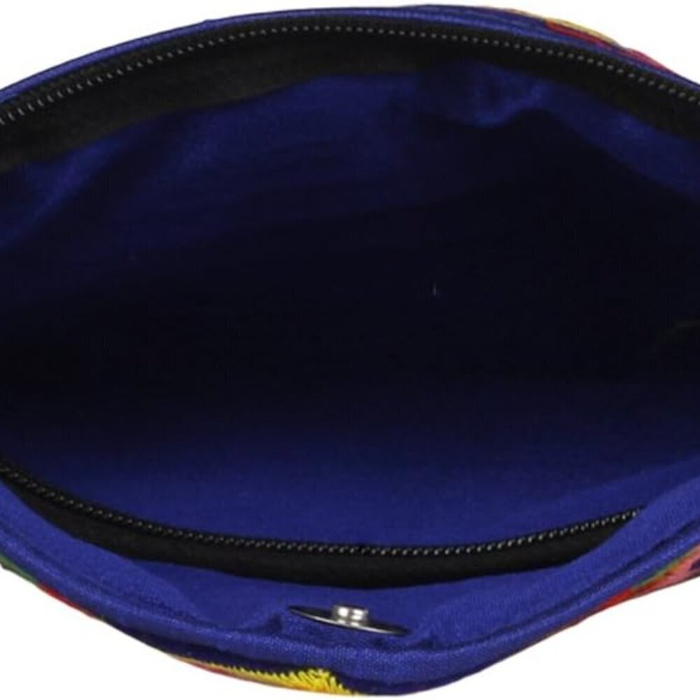 Elephant Sling Bag Cotton Handcrafted Clutch Crossbody Women Girls Blue - Picture 5 of 6